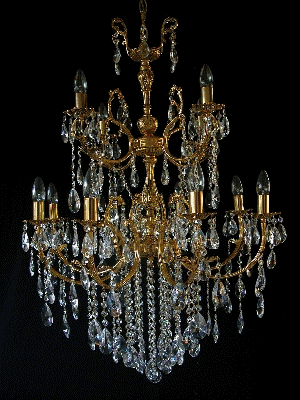 RIESEN KRONLEUCHTER ECHTES BLEI-KRISTALL GOLD o. SILBER Passende